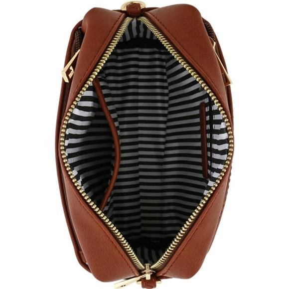 Cute Womens Vegan Leather Triple Zip Small Crossbody Bag - Picture 4 of 6